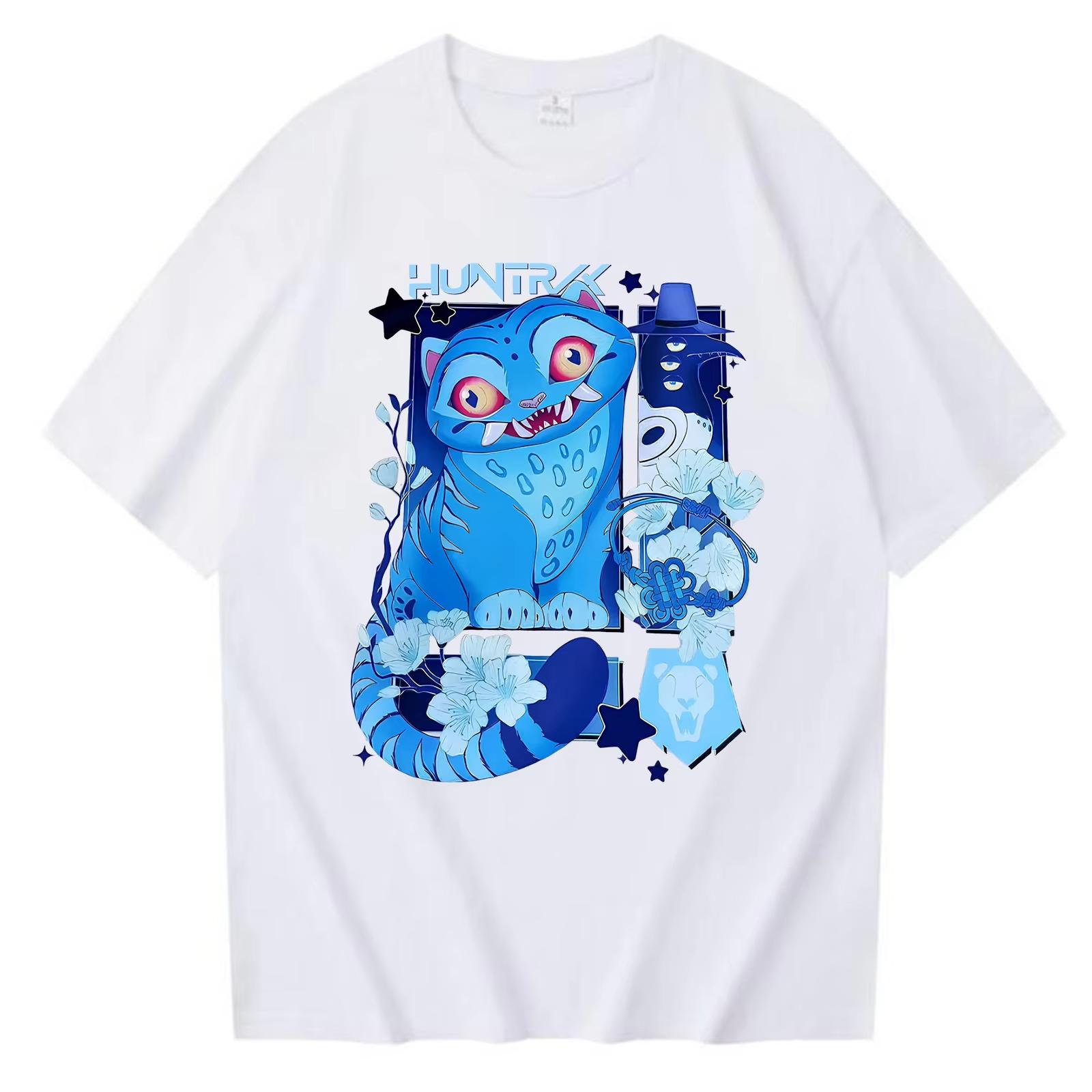 

Summer KPop Demon Hunters Derpy Tiger Movie Print Men’s Cotton T-shirt Short Sleeve O-neck Tees Casual Oversized Unisex Tops S