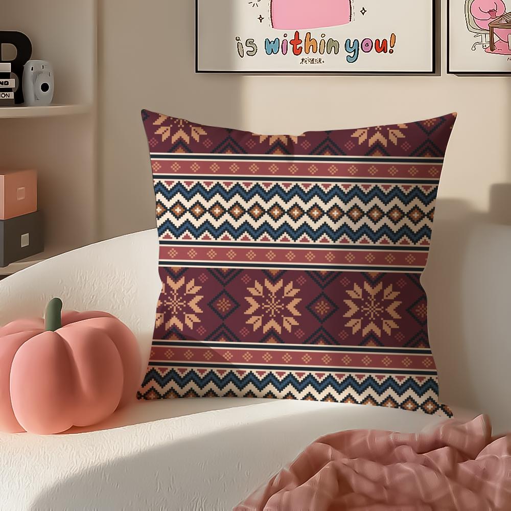 Exotic Bold Art Moroccan Style Cushion Cover Pillowcase Short Plush Invisible Zipper Room Sofa Cushion Cover