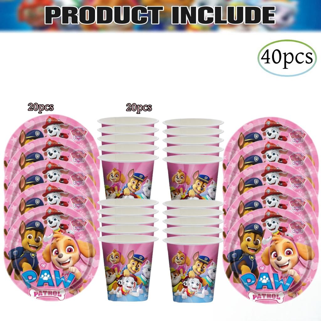 PAW Patrol Doğum Günü Süslemeleri Skye Tek Kullanımlık Sofra Takımı Seti Köpek Masa Örtüsü Tabak Hediye Çantası Bebek Partisi Çocuk Hediyesi Parti Malzemeleri