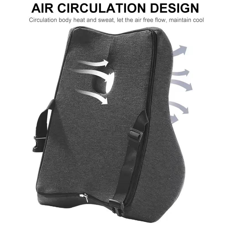 4D Curved Orthopedic Lumbar Support Pillow, Memory Foam Waist Cushion for Pregnancy, Seniors, Office Chair, Home Back Comfort