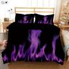 Flame Skull Basketball 3D Printed Quilt Cover Pillowcase Bedding Set Three-piece Soft and Comfortable Duvet Cover