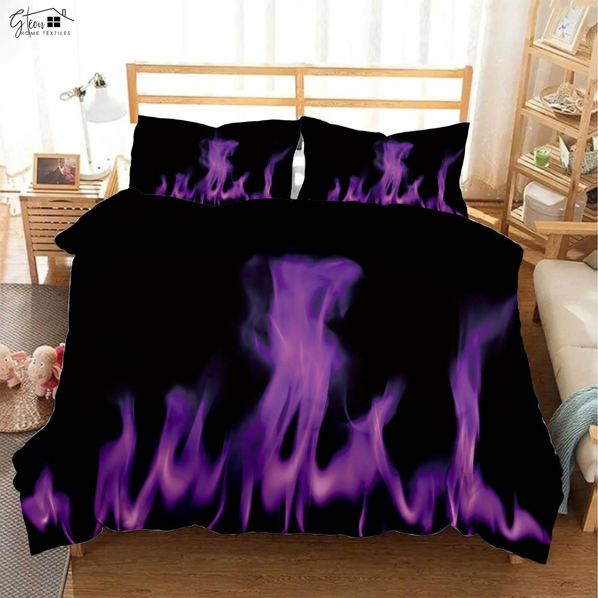 

Flame Skull Basketball 3D Printed Quilt Cover Pillowcase Bedding Set Three-piece Soft and Comfortable Duvet Cover EU 135x200cm 2PCS