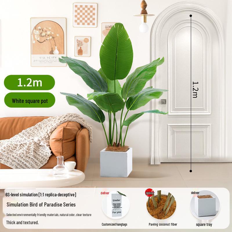 Large Artificial Traveler's Palm and Bird of Paradise Potted Tree for Indoor Decoration