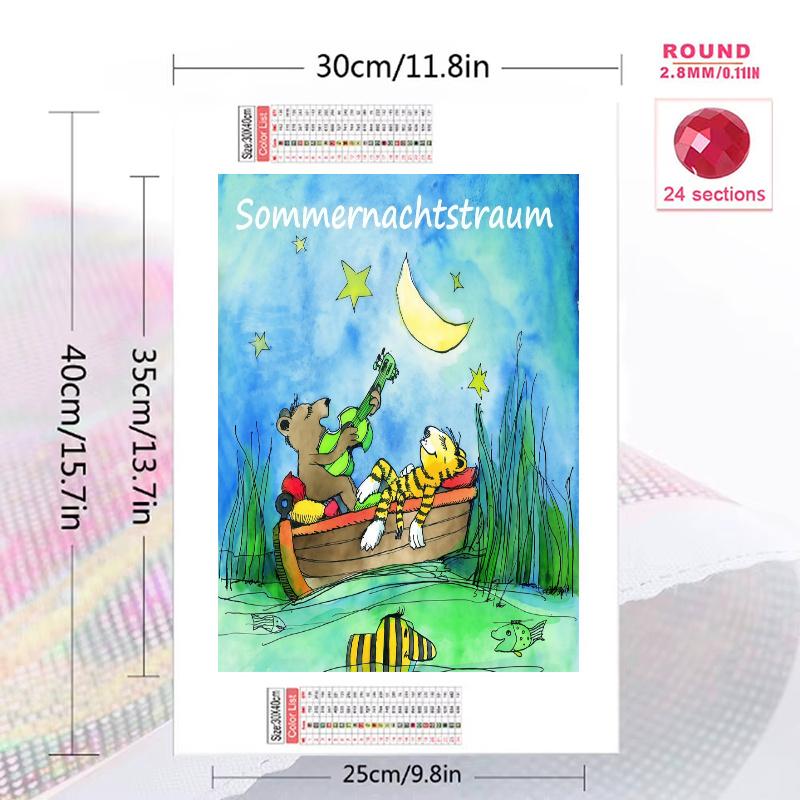 Tiger Bear Fun.84 100% Round Full Drill 5D DIY Diamond Painting Embroidery Cross Stitch Rhinestone Décor
