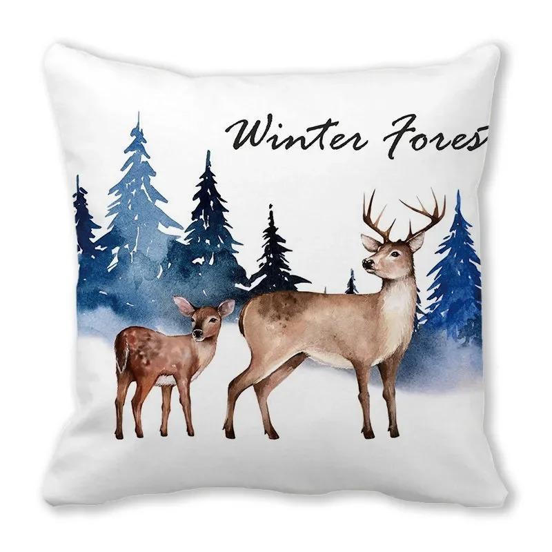 Christmas Themed Pillowcases Car Accessories Office Santa Claus Living Room Sofa Home Pillowcases