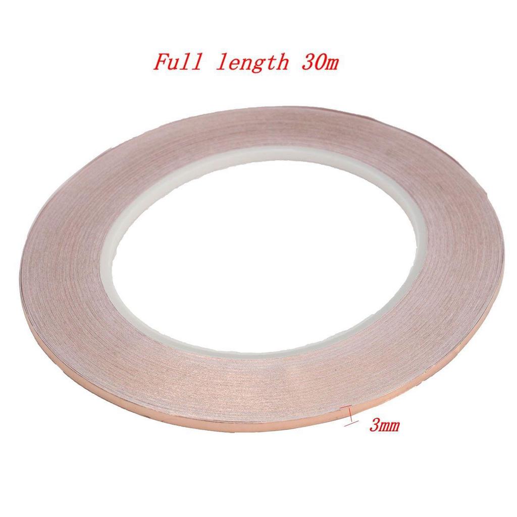 1 Roll Single Conductive Copper Foil Tape Adhesive EMI Shielding Mask 3mmX30M