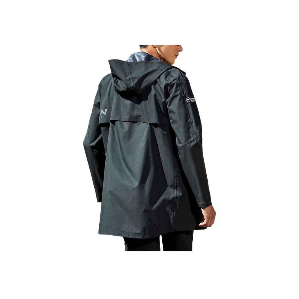 Anta Giacca a vento da uomo con cappuccio in tessuto liscio resistente all'acqua 952217602-3