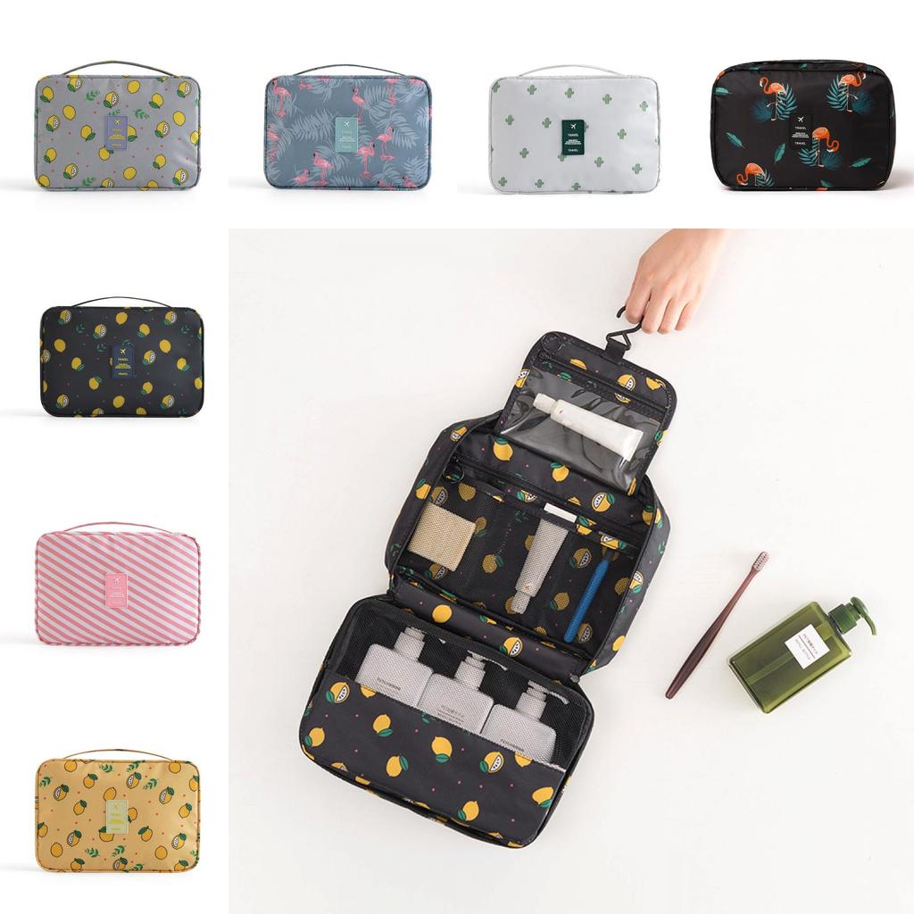 Makeup Organizer Hanging Bag With Waterproof Material For Travel And Bathroom Use