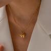  Trendy Stainless Steel Snake Chain Bow Earring Necklace for Women Stainless Steel High-Grade Delicate Jewelry Gift