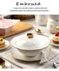 European Gold Rim Ceramic Bird's Nest Dessert Bowl with Lid | Embossed Palace Tureen Set for Sweet Soup