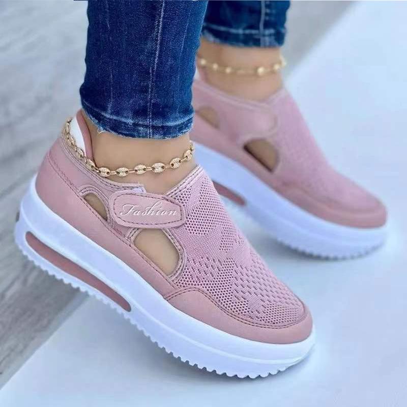 

Fashion Zapatillas Mujer Women 2025 Breathable Platform Sneakers Ladies Casual Wedges Knitted Sport Shoes Femme Chaussure 36