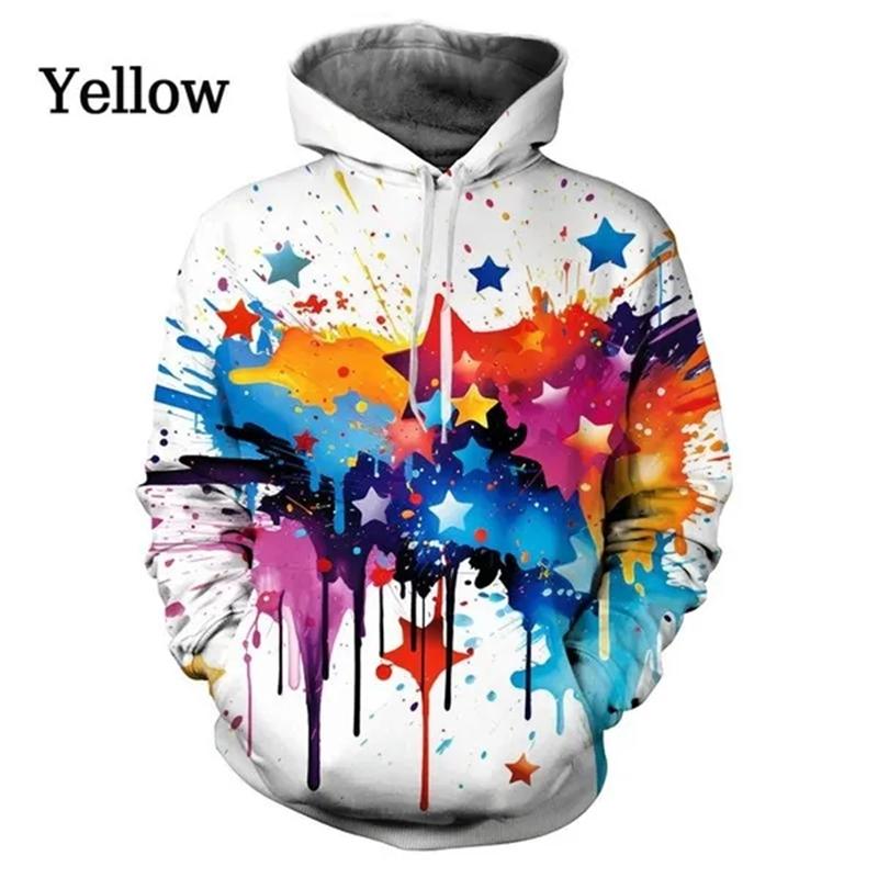 Colour Mixed-ink Blob-Colou 3D Print Hoodies Men Women Oversized Hoodie Pullovers Hooded Sweatshirt Tracksuits Coat Kid Clothing