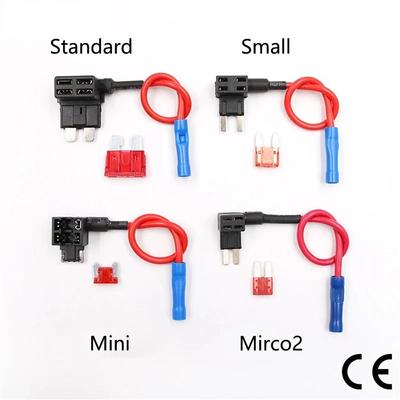 12V Fuse Holder Add-a-circuit TAP Adapter Micro Mini Standard Ford ATM APM Blade Auto Fuse with 10A Blade Car Fuse with Holder