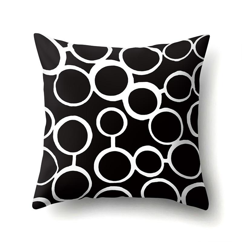 Polyester Pillow Case Geometric Decoration Home Petal Strip Printed Cushion Cover Bedside Cushion Cover Waist Cushion Cover