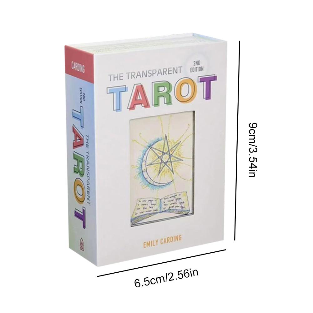 Průhledné karty s významy na nich Tréninková sada karet s průvodcem Hra na věštění pro začátečníky