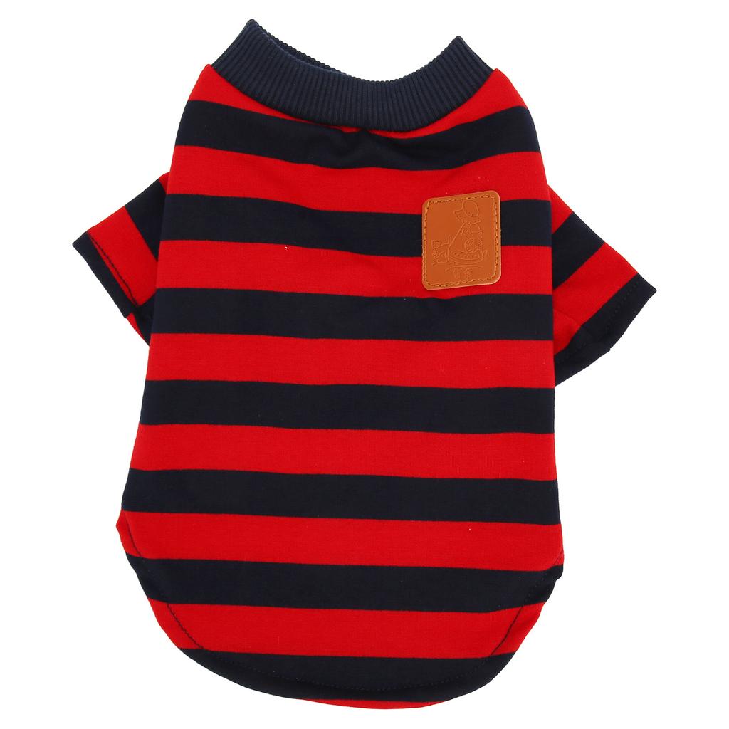 Dog Striped Pullover 2 Legged Soft Comfortable Breathable Pet T Shirt Clothes for Spring Summer Red Blue