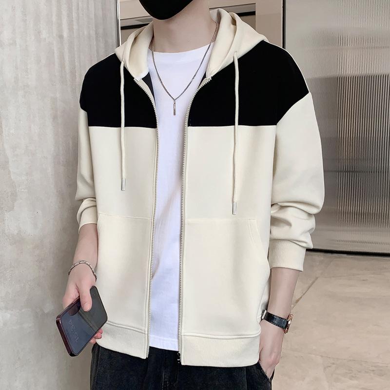 Spring and Autumn New Men's Hoodie All Young Handsome Long-sleeved T-shirt Cardigan Hoodie Base Shirt