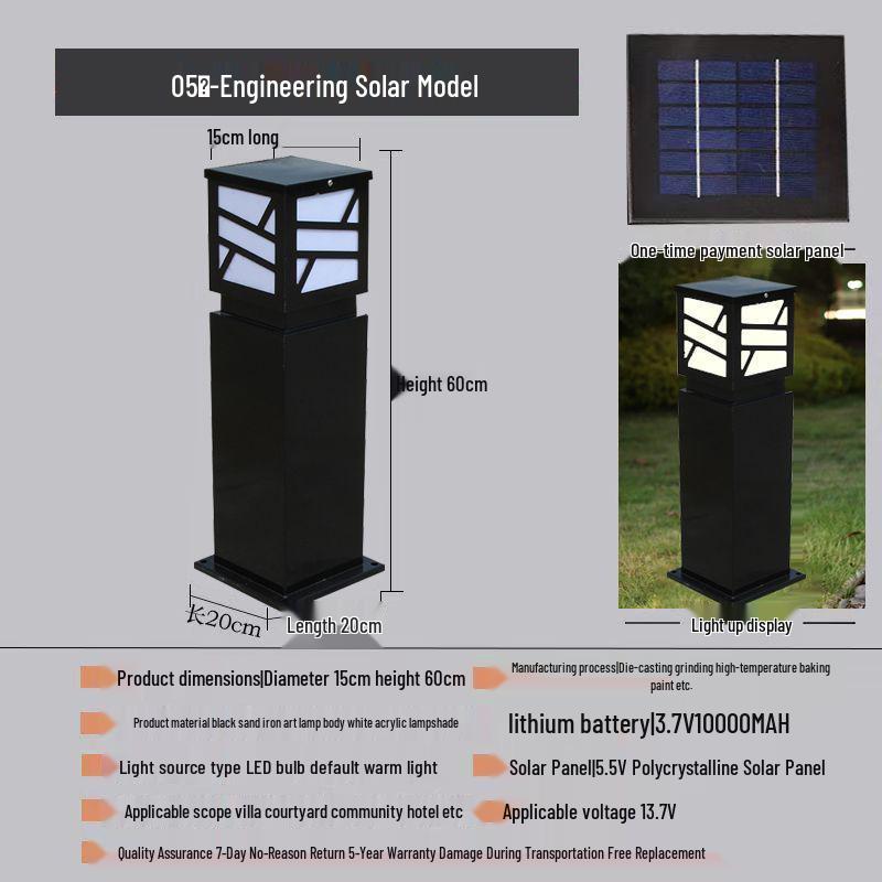 Solar-Powered Waterproof Lawn Light for Outdoor Garden or Villa