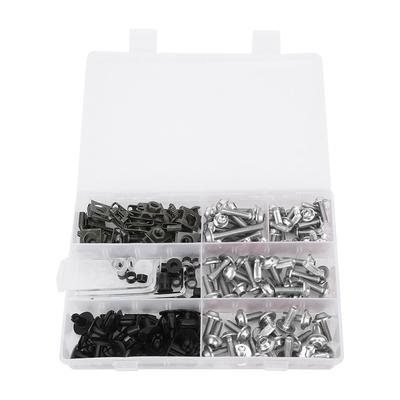 198 Stück Set Windschutzscheibenverkleidungsschrauben M5 M6 Bolzen Kit Motorradzubehör