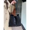 Ladies Lazy Large Capacity Tote Bag, Fashion Commuter Soft Leather Bucket Bag, Student Crossbody Shoulder Bag