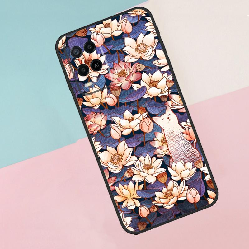 Lotus Flower For Oppo A18 A38 A78 A98 A96 A58 A17 A77 A80 A40 A60 A16 A76 A74 A94 A54 A15 A57S Phone Case