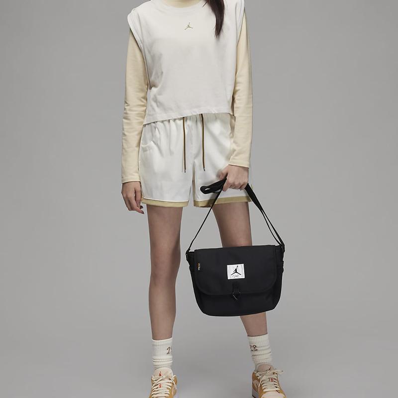 Jordan Logo Casual Sports Flap Shoulder Crossbody Bag Unisex bags Black FV5809-010