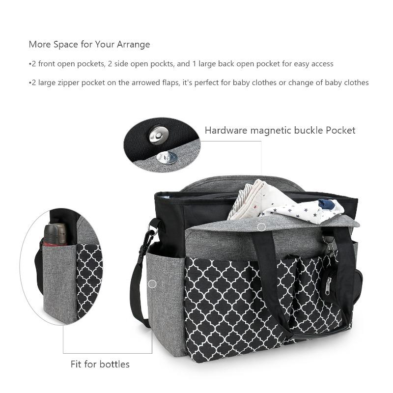 New Handbag/Shoulder Diaper Bag with Pacifier Pouch for Maternity and Baby Travel & Outdoor Use