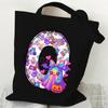 Halloween Alphabet Canvas Bag Going Out Portable Handbag Women's Large Capacity Casual Shoulder Crossbody Bag