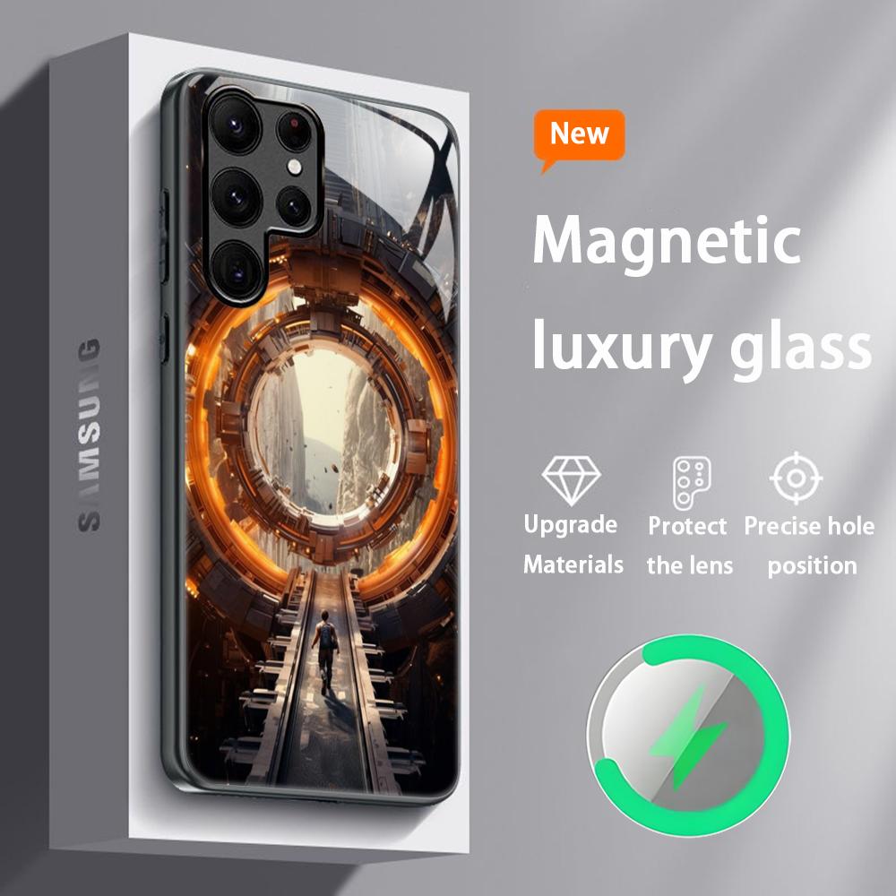 Популярный научно-фантастический фильм Звездные врата Чехол для телефона Для Samsung S25 S24 S23 S22 S21 S20 Plus Ultra Note20 Стеклянный Магнитный Чехол Samsung S23