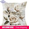Vintage Floral Script Heritage Pillowcasesliving Room Sofa Cushion Cover, Soft And Comfortable, Bedroom Room Decoration