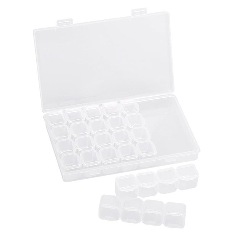 Fashion Plastic 28 Slots Nail Art Tools Jewelry Beads Storage Box Case Organizer