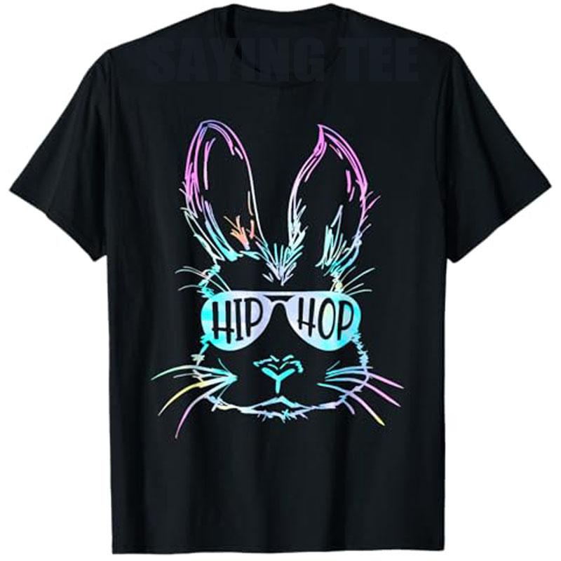Hip Hop Happy Easter Bunny Face with Sunglasses Men Boy T-Shirt Humor Funny Rock Streetwear Clothes Novelty Gift Y2k Saying Tee S разноцветный