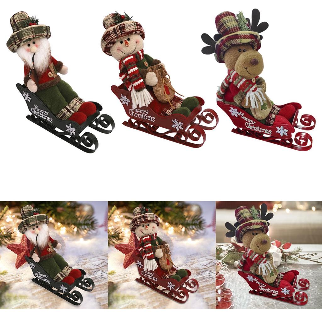 Christmas Statue Tabletop Ornament Gift Collectible Crafts Artwork Figurine for Desk Hallway Housewarming Fireplace Bedroom