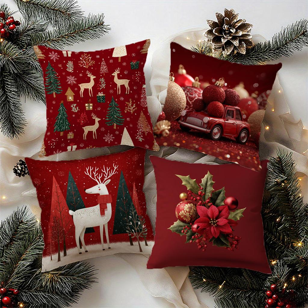 Christmas-Themed Pillow Coverssuitable For Sofa Car Bedroom Decorative Cushion Cover Pillow Cover