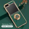 For Samsung Galaxy Z Flip5 Case Plating Car Magnetic Ring Stand Cover Samung ZFlip5 4 3 Flip 5 ZFlip 5 5G Soft Frame Anti-fall Funda
