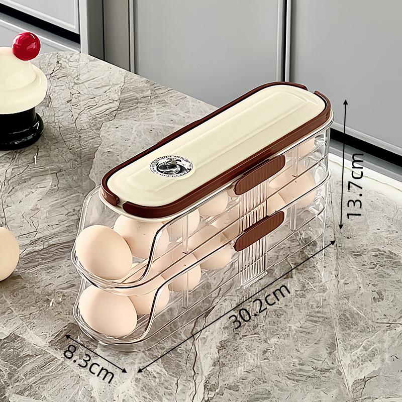 Auto-Rolling Egg Storage Box for Refrigerator Door