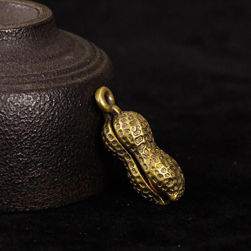 Brass Peanut Bell Ornaments Copper Figurines Feng Shui Desk Decorations Home Decors Accessories Keychains Pendants Gifts