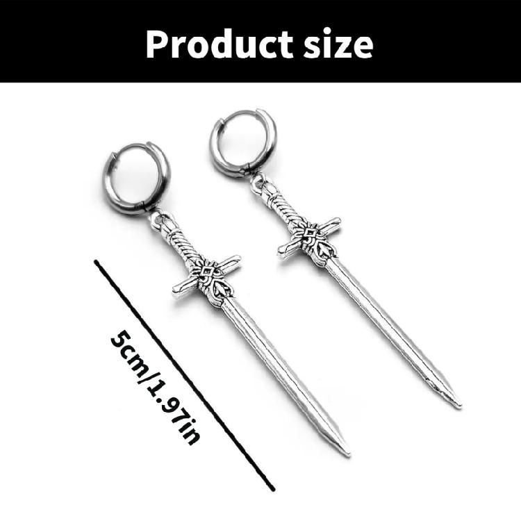 Stylish Alloy Swords Statement Earrings Comfortable Wear Ear Hooks Accessories Trendy Women's Jewelry for Parties