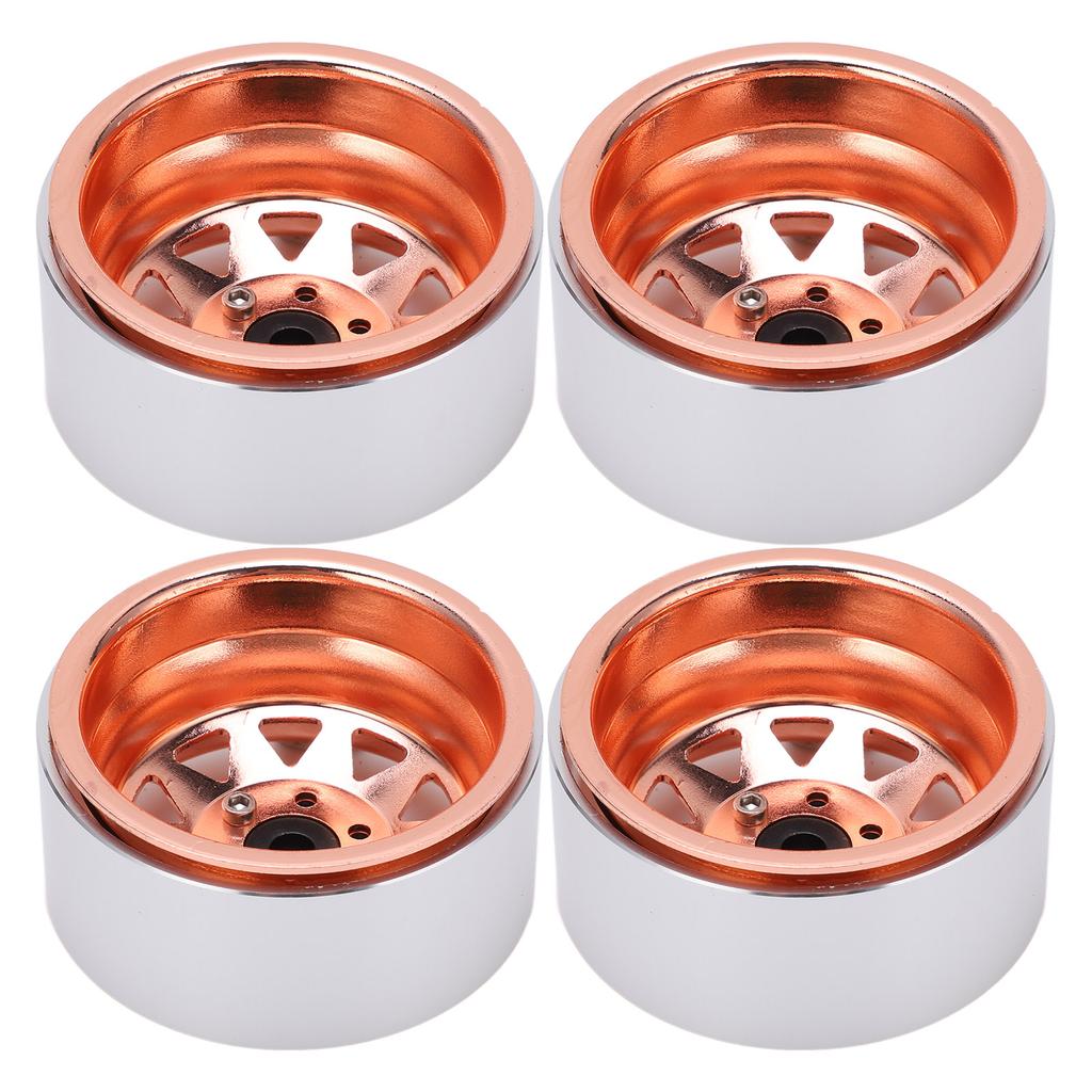 4pcs Metal 1.9 Inch Wheel Rims 10 Triangle Hole Hub for AXIAL SCX10 110 RC Climbing CarGold