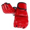 Unisex MMA Gloves Half Finger Boxing Gloves with Open Palms for Combat Fighting Training Red