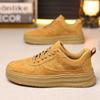 Shoes for Men Leather Casual Shoes Retro Designer Thick-soled Flat Skateboard Shoes Youth Lace-up Sneakers