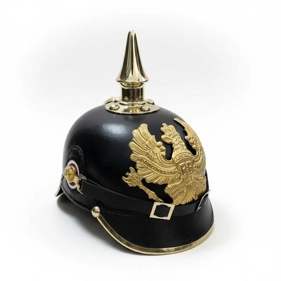 Imperial Prussian Pickelhaube Helmet, Leather WWI German Spike Helmet