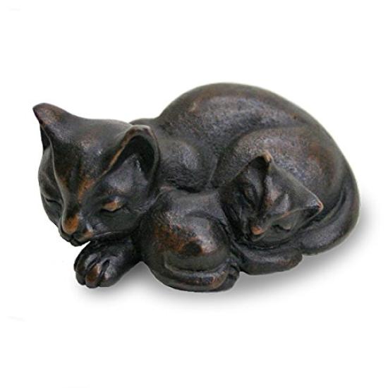 

Takaoka Mother and Child Cat Paperweight, Copperware,