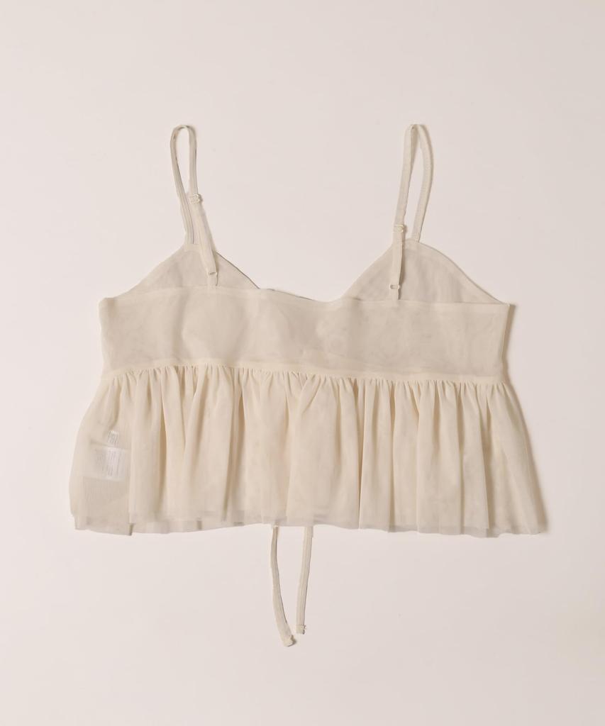 WEGO PHILLY Front Size White Ivory Camisole, Ribbon, Tulle, Cute, Women's, F,