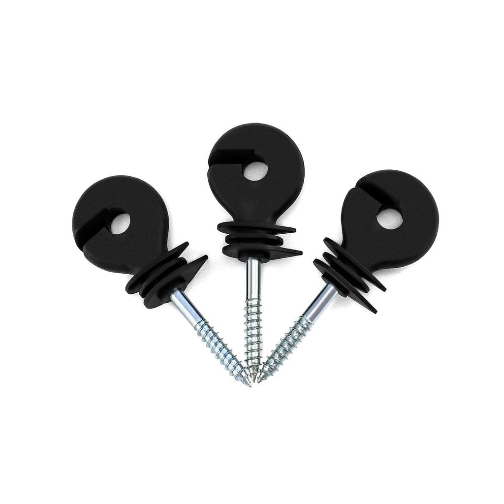 Electric Fencing Ring Insulators, Wire Mesh Ring Insulator, Wooden Post Insulator Screw-in, for Ropes, Wires and Strands.