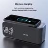 15W Wireless Charging Dual Alarm Clock Home Bluetooth Speaker with Night Light Bluetooth Subwoofer Temperature Display FM/TF/AUX