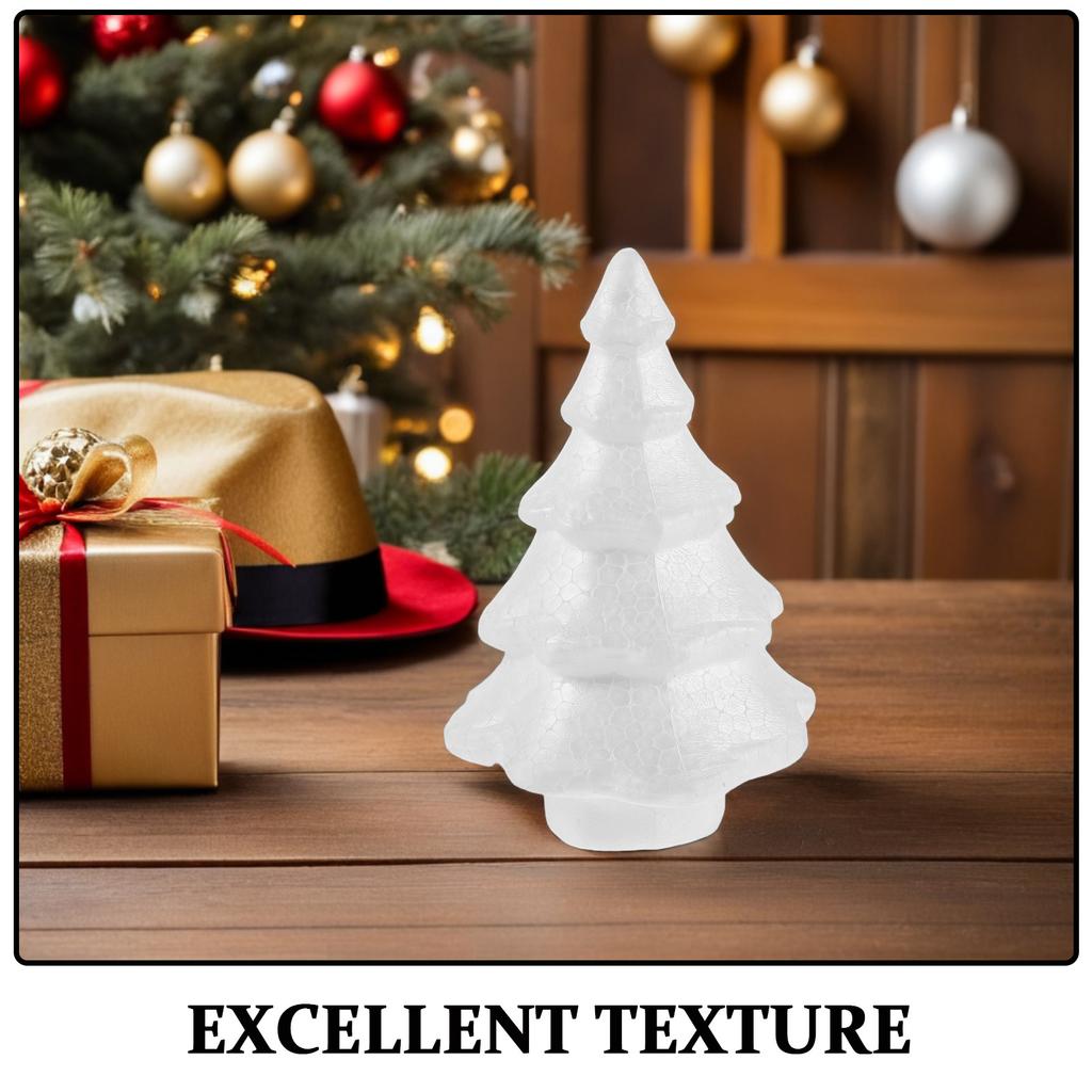 10 Stück 150 mm Schaumstoff-Weihnachtsbaumkegel Weiß Massiver Polystyrol-Bastelbasis für DIY-Dekoration Tisch-Mini-Baum Bemalbares Ornament