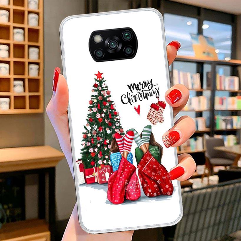Christmas Girls Tree Gift Cover Phone Case For Xiaomi Poco F7 Ultra X7 X6 X5 Pro M7 Redmi 15C 15 13C 13 12C 12 10C 10 9A 9C 9T 9