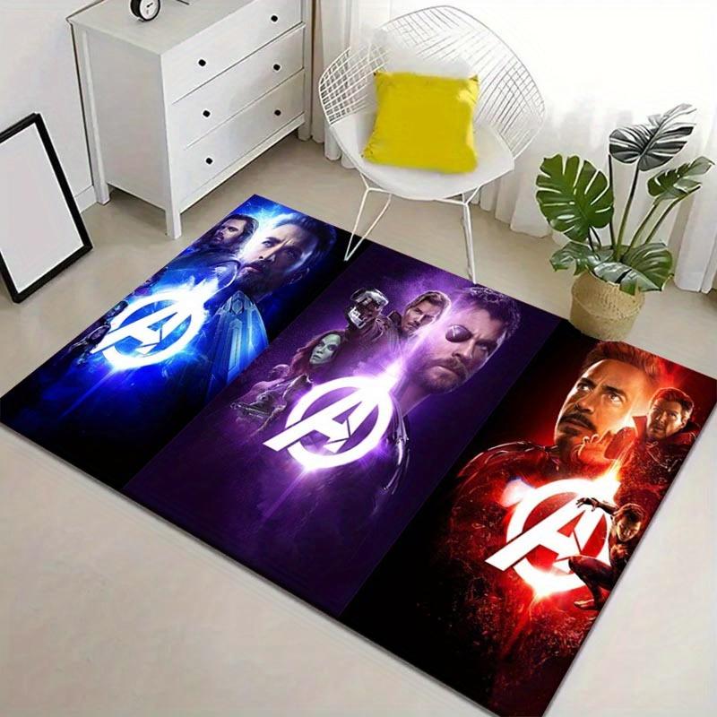 1pc Avengers Pattern Area Rug Soft Flannel Floor Mat for Living Room,Office,Bedroom and Carpet,Sofa Coffee Table Floor Mat