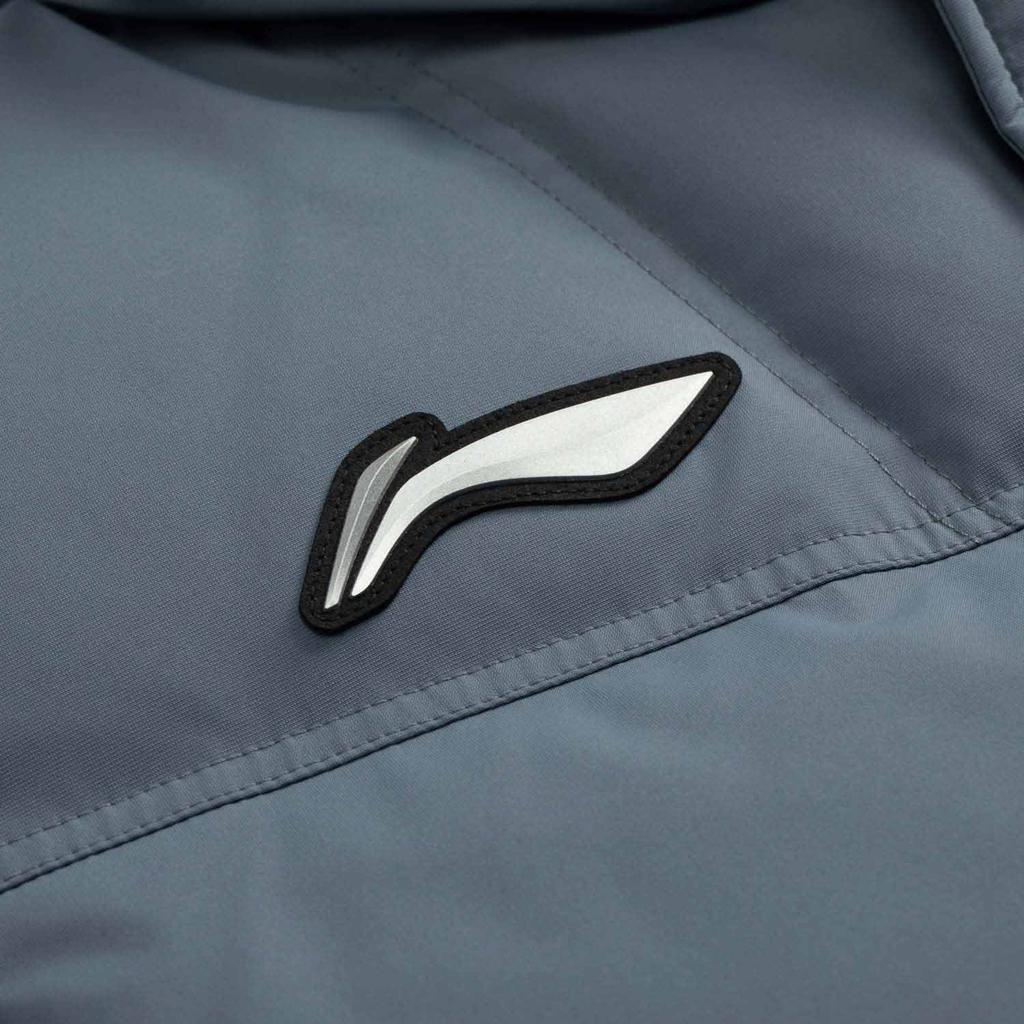 Li Ning Badminton Series Solid Color Zipper Hooded Versatile Casual Mid-Length Down Jacket Unisex Outerwear Lime-Blue AYMV133-3